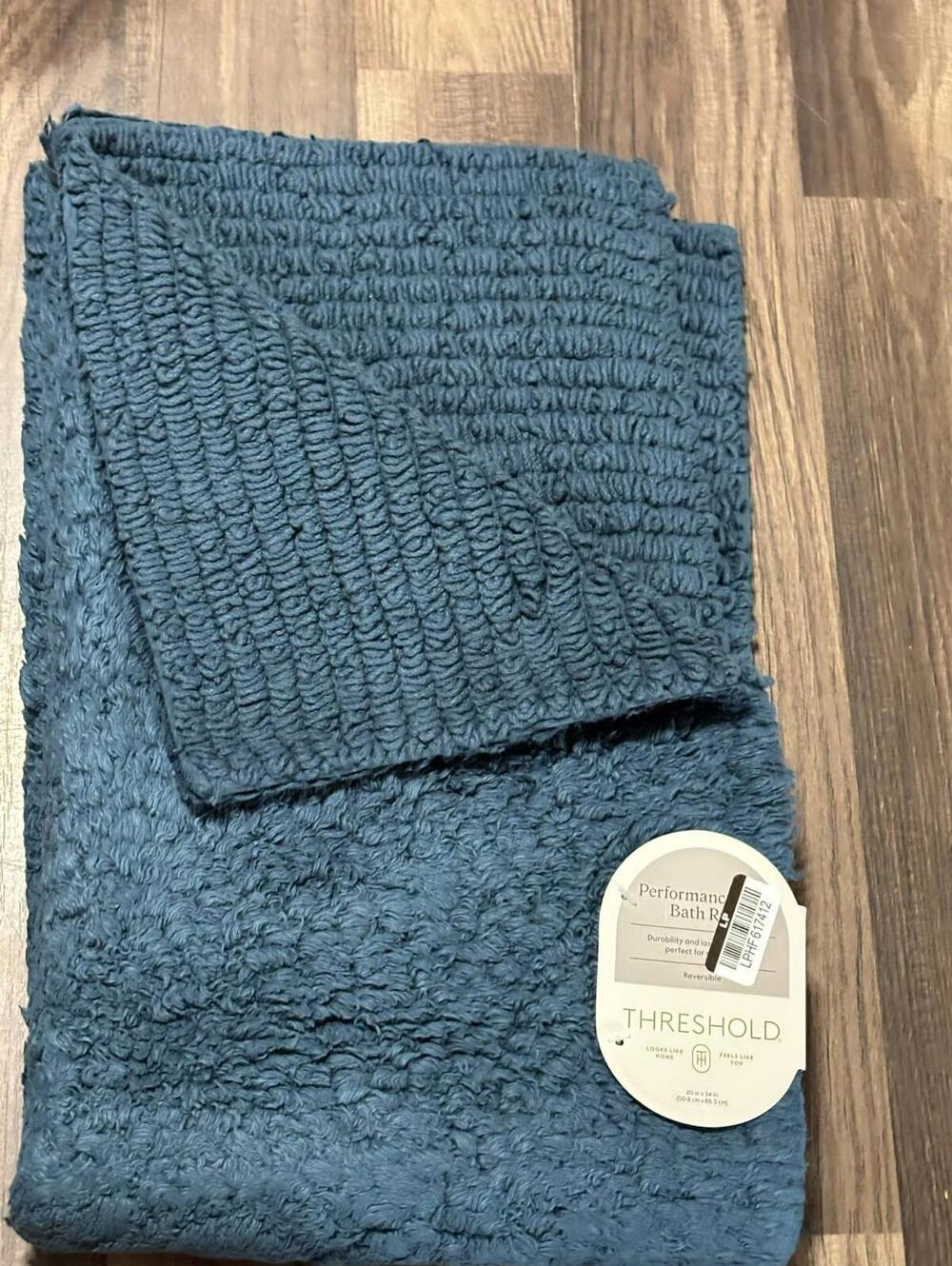 Performance Bath Rug  Jade Green Threshold 20”X34”,  100% Cotton reversible